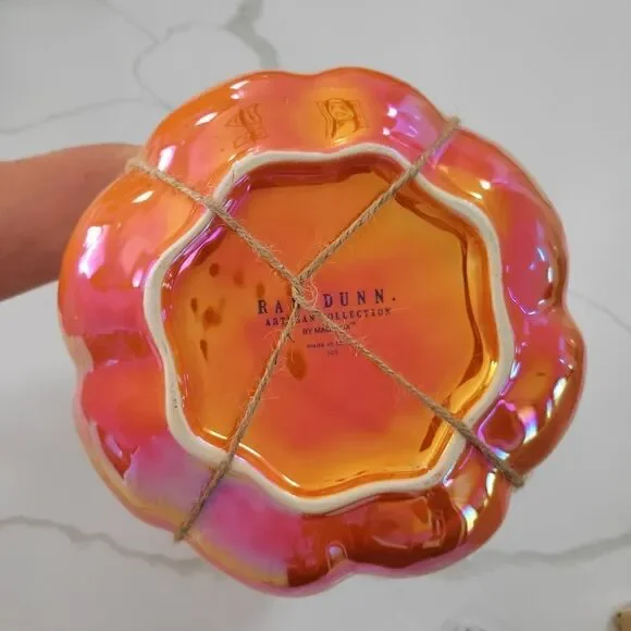 Rae Dunn Iridescent Orange Pumpkin I only have pies for you planter NEW - Picture 3 of 6